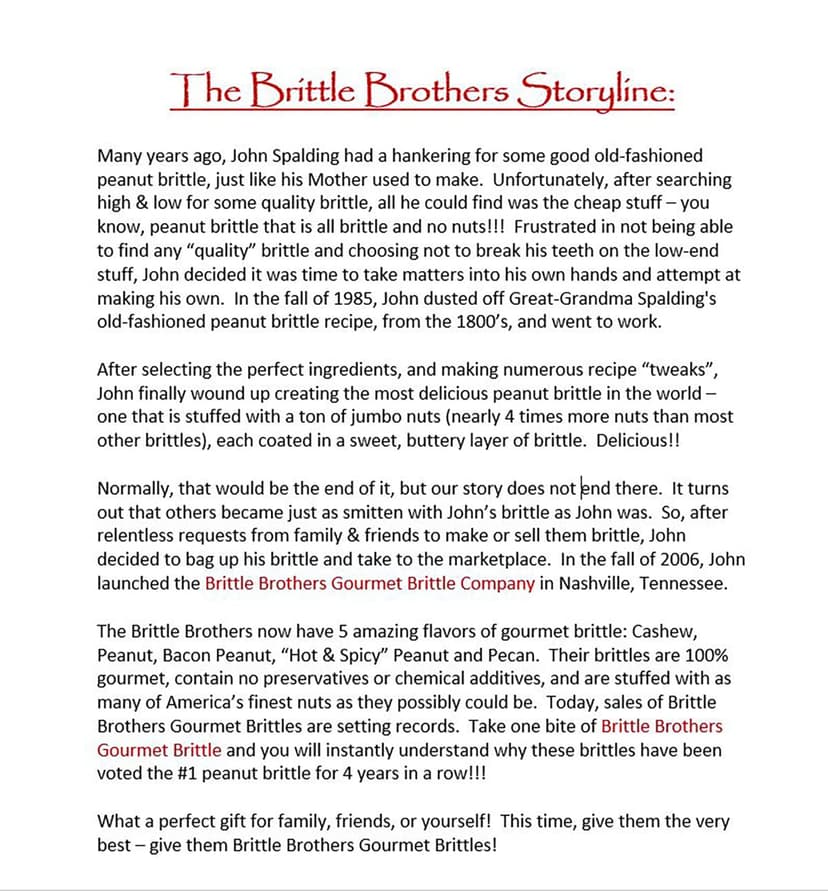 Brittle Brothers Variety Gift Set : 4-8 oz. Box Pack Voted #1 Peanut Cashew Pecan Bacon Corporate Candy Snack Birthday Sampler Christmas Mother Father