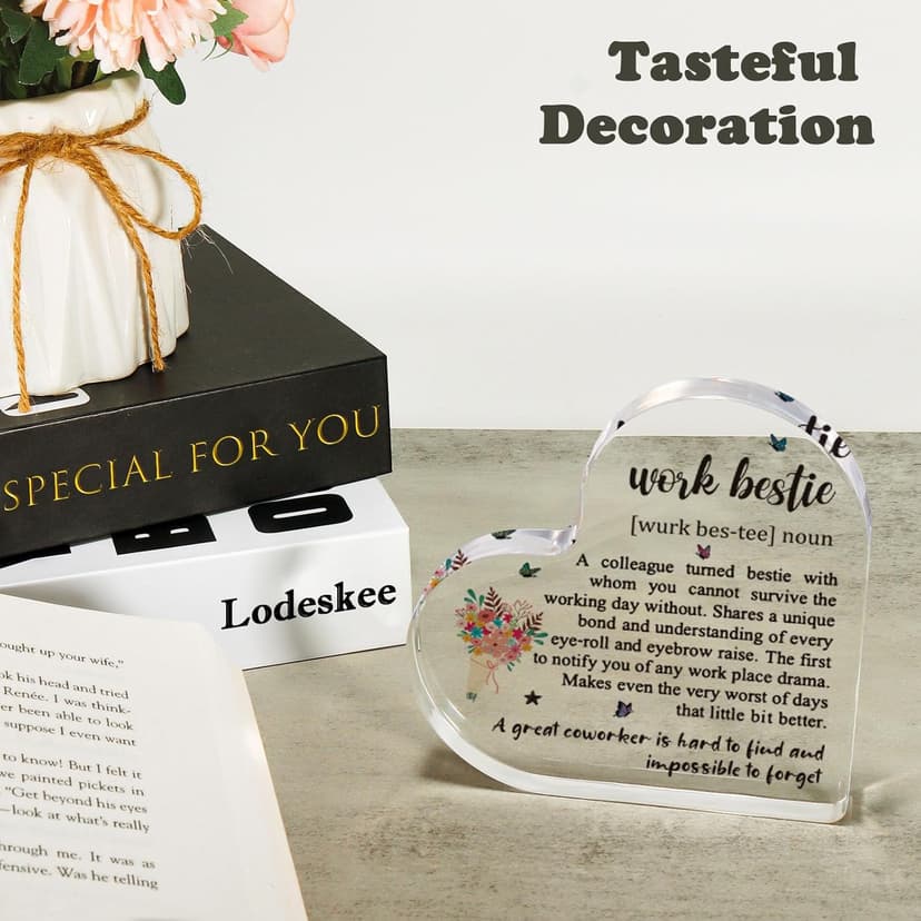 Work Bestie Christmas Gifts for Women Coworker Friends, From Coworkers to Friends Gift for Birthday Retirement Farewell Thanksgiving Day Mothers Day, Funny Work Bestie Definition Signs for Favorite Friend At Work