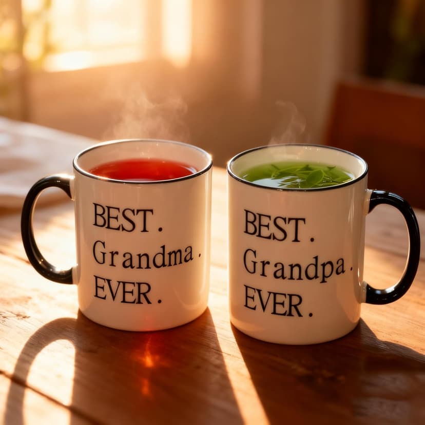 Mecai Grandparents Gifts-Best Grandma/grandpa ever -11 OZ ceramic Coffee Mugs set of 2- Novelty Christmas Birthday Thank You Gifts For Grandparents Ideas