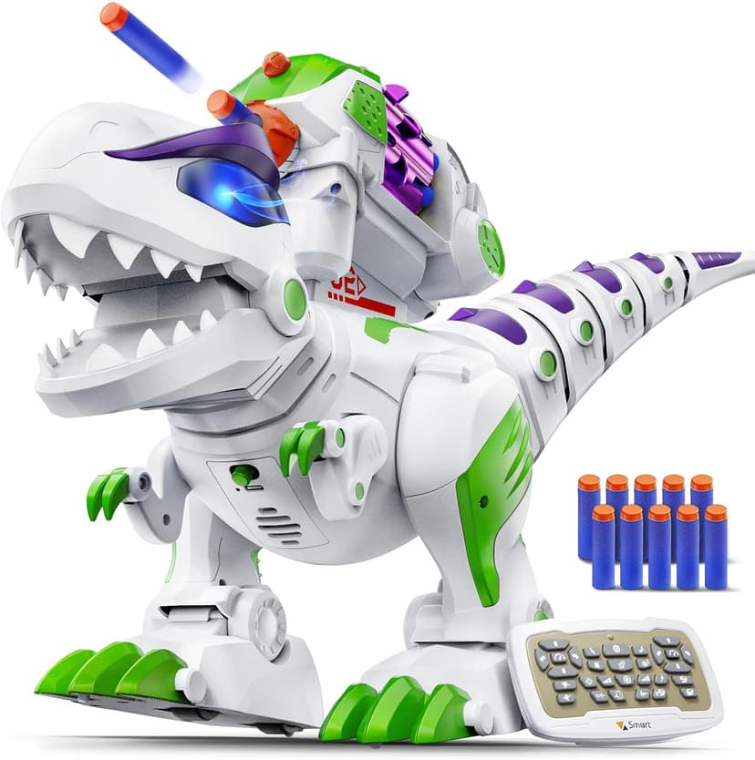 Programmable, Walking, Roaring, LED Eyes and Shooting, Interactive Gifts for Boys & Girls Age 3 4 5 6 7 8 Ruko 8809 Dinosaur Toys for Kids, Large Rechargeable RC T-Rex, Green B0FLD5QB87