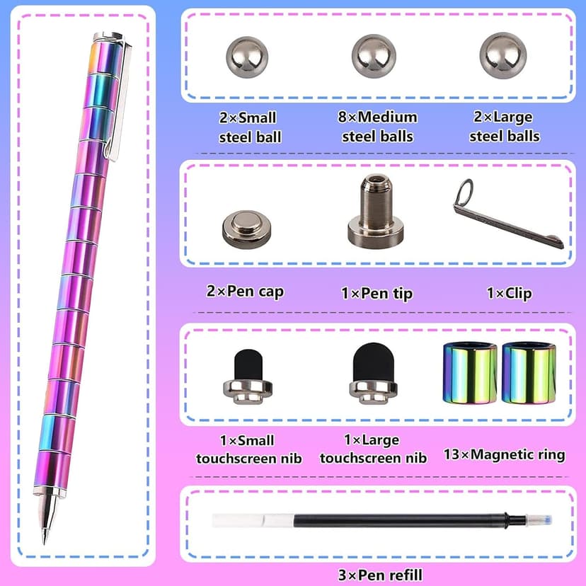 Fidget Pen Gifts For Teenage Girls - Magnetic Pen Cool Gadgets Teen Boys Gift Ideas - Magnet Pens Cool Things For Adults Kids Teen - Best Gift For 10 11 12 13 14 15 Year Old Boy - Novelty Toy For 8-12