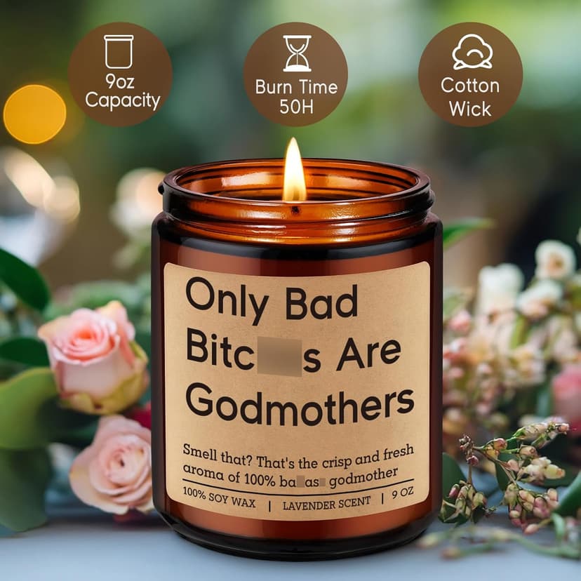 Fairy's Gift Candles, Godmother Gifts, God Mother Proposal Gifts for Women Best Friends, Godparent Day Christmas Godmother Proposal, Godmom Presents, Funny God Mom Presents for Her Bestie Sister Aunt