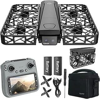 2K Dual Camera Drone with 4.5" LCD Screen Remote (No Phone Needed), Brushless Motor FPV Quadcopter, Under 249g Mini Drone, Foldable Design, 2 Batteries, Optical Flow Stable Hover, Portable for Adults