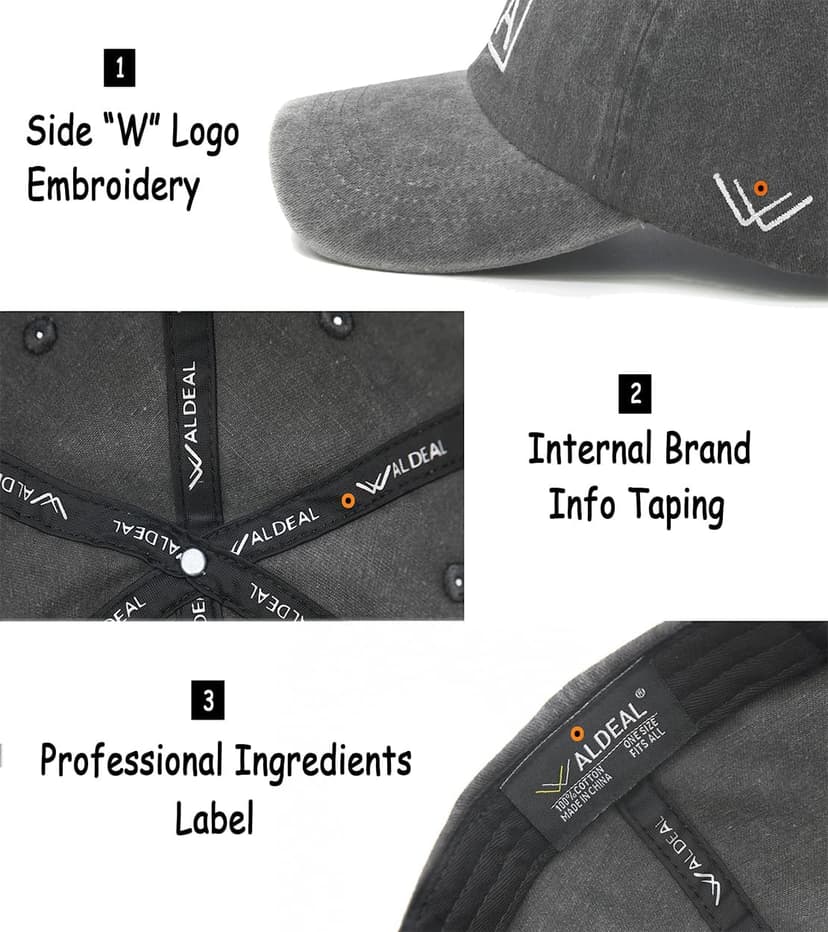 Waldeal Women's Embroidered Baseball Cap Boy Mama Mom Gift Vintage Distressed Dad Hat