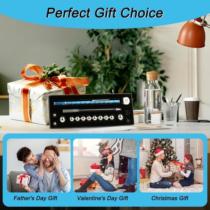 Food decision dice included, cool gadget stress relief desk toy, gift box for Christmas stocking stuffer birthday graduation Fidget Pen with Food Dice, Sensory Fidget Toy Gift for Teens and Adults B0H1PH19DT