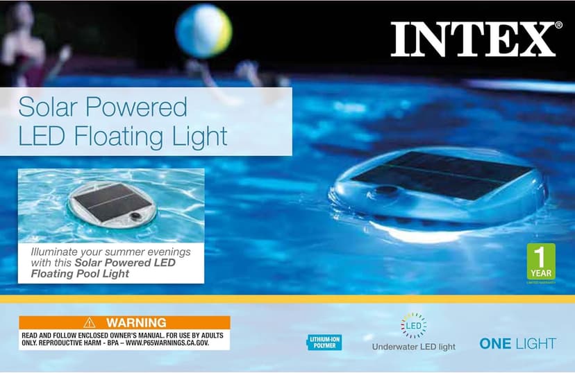 Intex 28690E Solar Powered LED Floating Light with Auto On and Auto Off, Color Changing and Static White Mode Swimming Pool Party Lights
