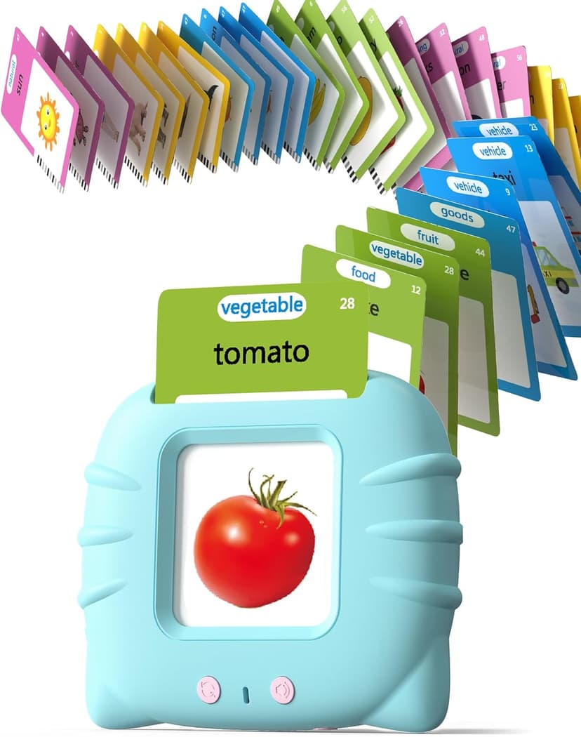 Montessori Language Learning Toys with 224 Words, Pocket Speech Therapy Toys, Sensory Learning Kit, Educational Toys for Kids Airbition Talking Flash Cards for Toddlers Ages 1‑4,224 Words English Blue B0CRYJB6GK