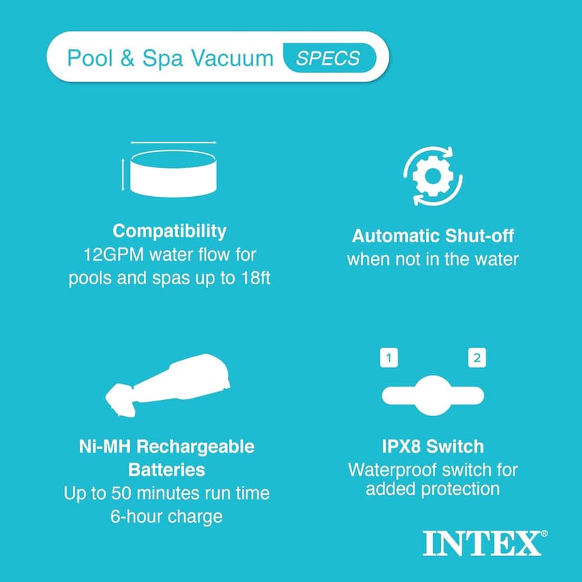 Intex 12 Gallon/45 Liters Pool and Spa Vacuum ZR100 Suitable for Use with All PureSpas, Above Ground Pools and In-Ground Pools