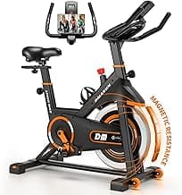 DMASUN Exercise Bike, Silent Magnetic Resistance Stationary Bike for Home with 330 LBS Capacity, Pedals with Anti-loosening Nuts, Indoor Bike with Comfortable Seat Cushion, Digital Display