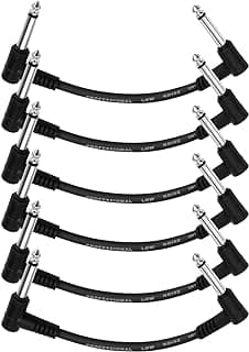 Donner 6 Inch Guitar Patch Cable Guitar Effect Pedal Cables Black 6 Pack