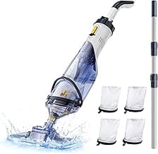 Pool Vacuum for Above Ground Pool, JESIMAIK 18.5 GPM Powerful Suction Handheld Pool Vacuum, 60min Runtime,Telescopic Pole Cordless Pool Vacuum for Above/Inground Pool, Spas, Hot Tubs Cleaning
