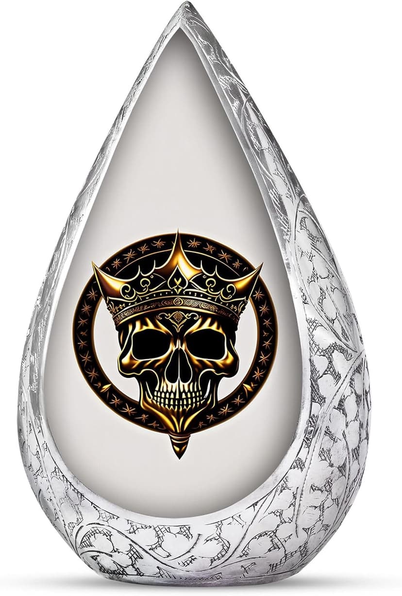 Pirates King Golden Skull Burial Small Urns for Adult Male Female Ashes - Drop Handcrafted Cremation Urn for Human Ashes - Remembrance Gift for Loss - Burial Cremains Containers (3 Inch) B0FBGQTX24