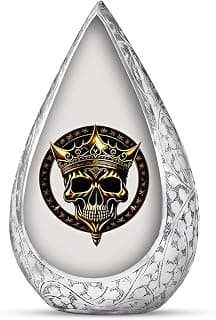 Pirates King Golden Skull Burial Small Urns for Adult Male Female Ashes - Drop Handcrafted Cremation Urn for Human Ashes - Remembrance Gift for Loss - Burial Cremains Containers (3 Inch) B0FBGQTX24
