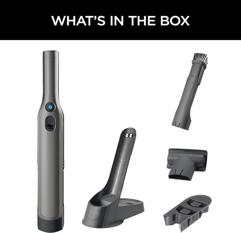 Shark WV201 WANDVAC Handheld Vacuum, Lightweight at 1.4 Pounds with Powerful Suction, Charging Dock, Single Touch Empty and Detachable Dust Cup,Graphite, Slate