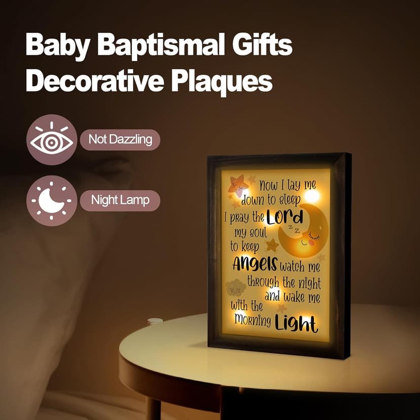 Baptism Gifts for Baby - Christening Gifts for Girls and Boys, Nursery Decor Night Light - Now I Lay Me Down to Sleep
