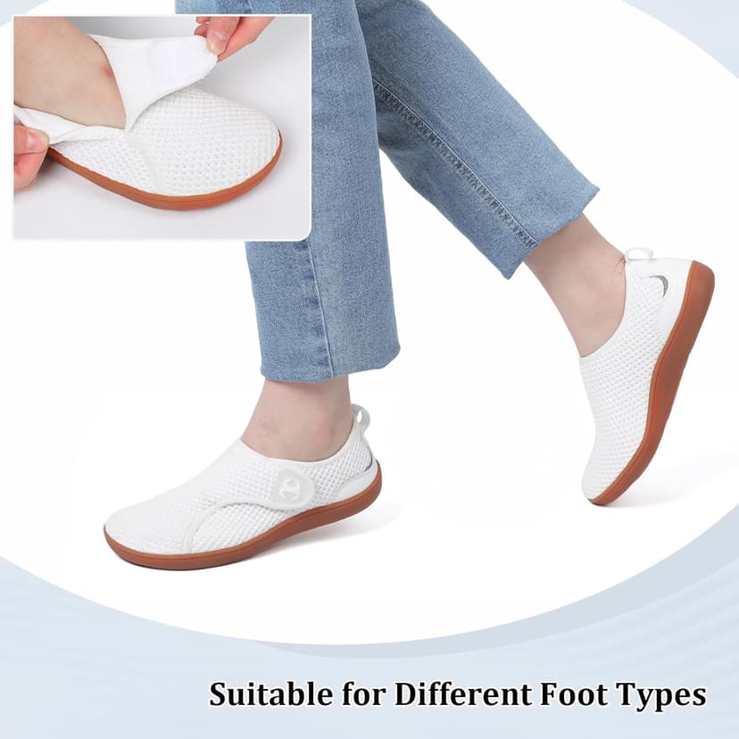 Scurtain Womens Walking Shoes Comfortable Wide Diabetic Shoes Adjustable Zero Drop Edema Shoe Breathable Neuropathy Nursing Shoes Casual Wide Width Sneakers