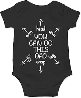 You Can Do This Dad - Funny Baby Essentials Bodysuit - Cute Baby Girl Clothes Newborn Boy Outfit (Newborn, Black)