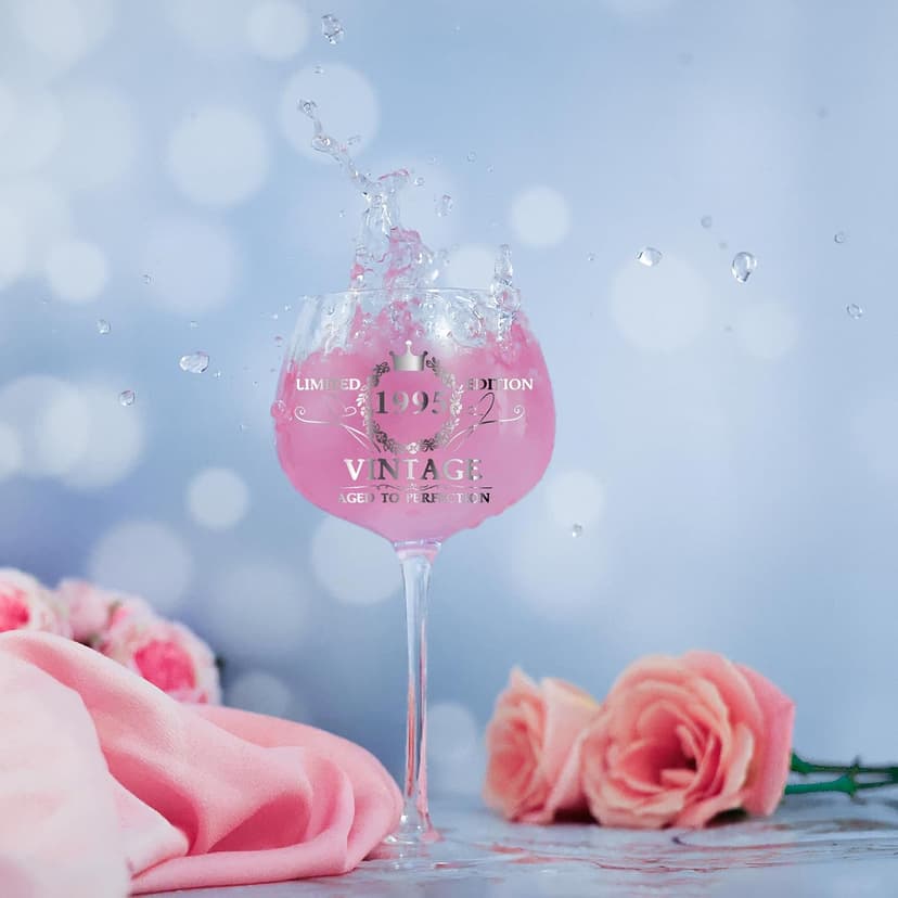 Gumry 30TH Birthday Gifts for Her, Vintage 1995 Engraved Wine Glass, 30 Year Old Birthday Decorations For Women, Funny 30 Bday Gifts Idea For Women, Friends, Daughter, Sister - Turning 30 Present