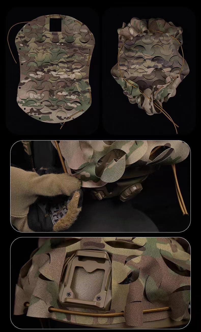 Tactical Fast Helmet PJ BJ MH Breathable Mesh Camo Tactical Helmet CoverTactical Gear Fast Helmet Cover in Size M/L