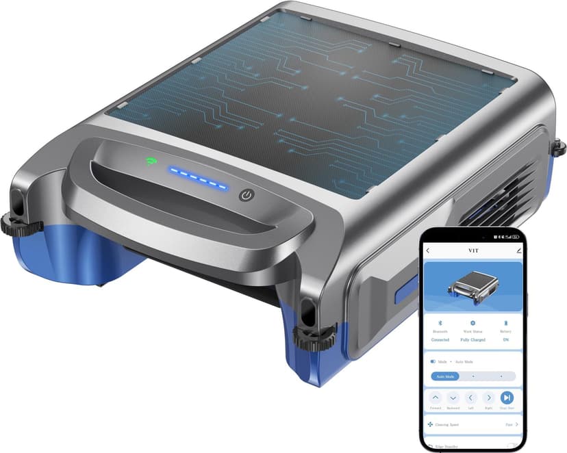 2026 New V1T Solar Pool Skimmer, Robotic Pool Surface Skimmer Cleaner with App Control, 7L Large Basket 24/7 Cleaning Smart Obstacle Avoidance Dual Charging Options Ideal for Above Ground Pool