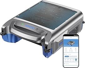2026 New V1T Solar Pool Skimmer, Robotic Pool Surface Skimmer Cleaner with App Control, 7L Large Basket 24/7 Cleaning Smart Obstacle Avoidance Dual Charging Options Ideal for Above Ground Pool
