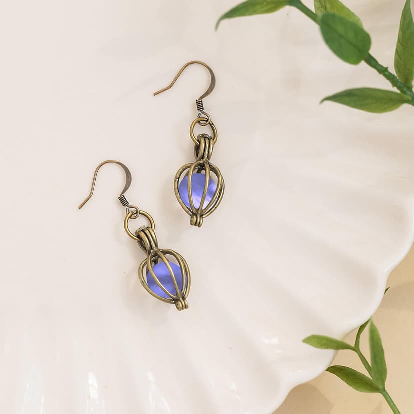 Bottled Up Designs Handmade Brass Drop Earrings, Sterling Silver, Eco Friendly, Recycled Vintage Bottles, Made in USA, Birthday Gifts, Mothers Day, Women, Anniversary