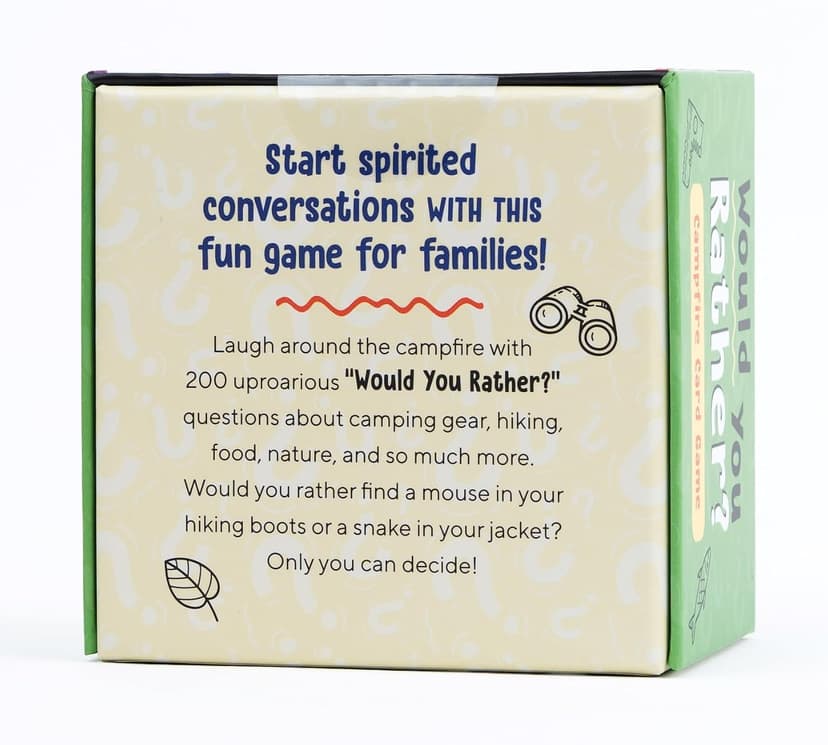 Would You Rather? Campfire Card Game: Hilarious Questions for Camping Fun and Outdoor Adventures B0G8XNNYVC