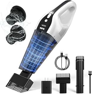 VACDRIVE Car Vacuum Handheld Cordless Car Vacuum Cleaner for Drivers, Office, Home & Pet Hair, with True Brushless Motor, Ultra-Strong Suction, Rechargeable Battery&Big Dust Cup, Type-C Fast Charging