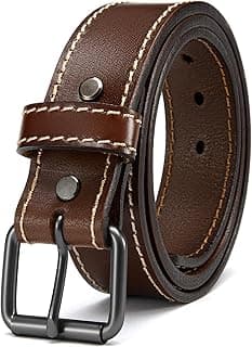 YOETEY Leather Gun Belt for Men - 1.5" Heavy Duty Belt for Work CCW
