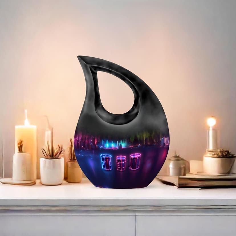 Drum Set Keepsake Funeral Tiny Urn for Ashes Adult Male & Female, Drop Burial Cremation Urns for Human Cremains, Memorials & Funerary Ash Holders, Memorial Gifts for Loved Ones, 3 Inch B0FFZF7VRH