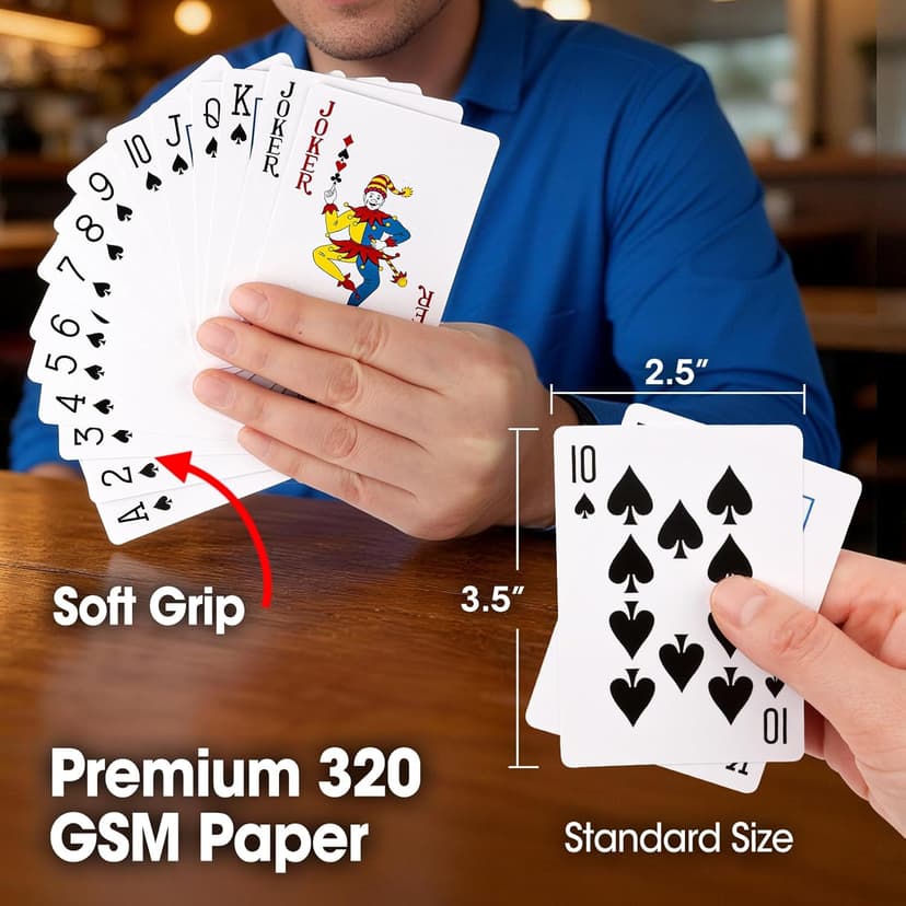 Playing Cards, 26 Decks of Cards Bulk Standard Size Poker Cards, Perfect for Classic Card Games, Party Games, Blackjack, Card Games for Families & Magic Performances (Red/Blue)