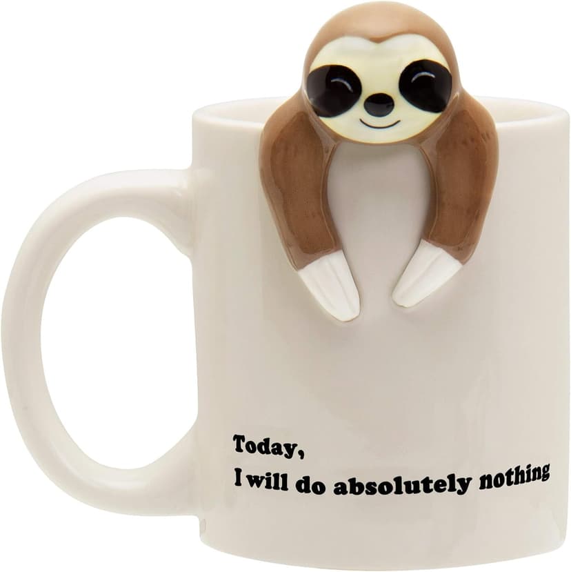 Decodyne Funny Sloth Coffee Mug - Cute Sloth Gifts For Coworkers Women & Men - White Elephant Gifts for Adults, Funny Office Present B07YNXLWJ9