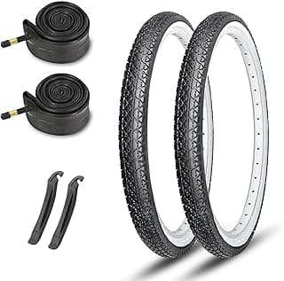 26x2.125 Cruiser Bike Tires: MOHEGIA 2-Pack 26 Inch Folding Tires with Pair Bike Tubes & Tire Levers Replacement Set for Beach Cruiser and Urban Commuting Bicycle