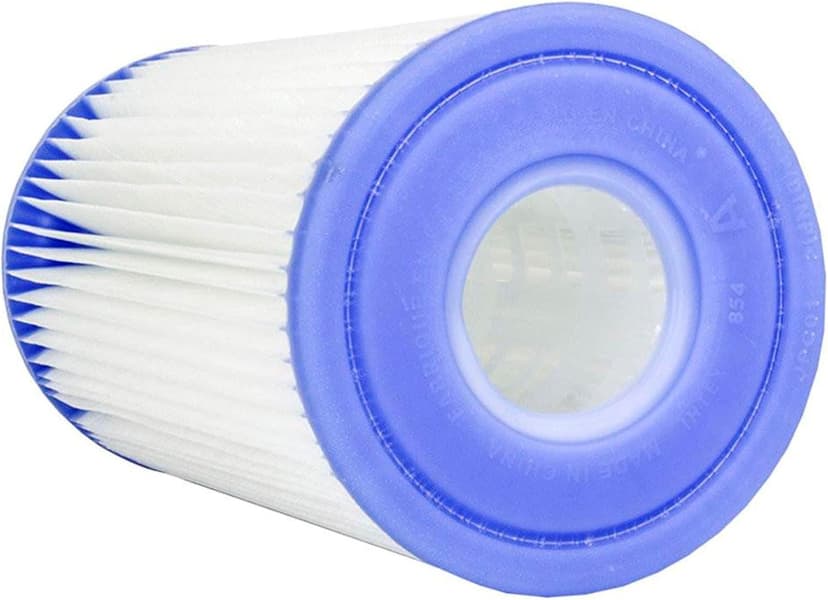 Intex 1000 GPH Easy Set Pool Filter Pump System with GFCI for Above Ground Swimming Pools with Type A & C Filter Cartridge Replacements, (6 Pack)