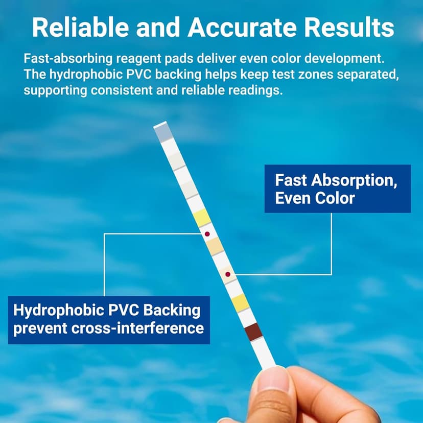 All-New 2026 8-in-1 Pool Test Strips -150 CT Pool Salt Test Strips | Salt Water Pool Testing Kit for Salt Water Pools, in & Above-Ground Pools, Hot Tubs&Spas| Quick&Accurate Testing Chlorine,pH,Salt