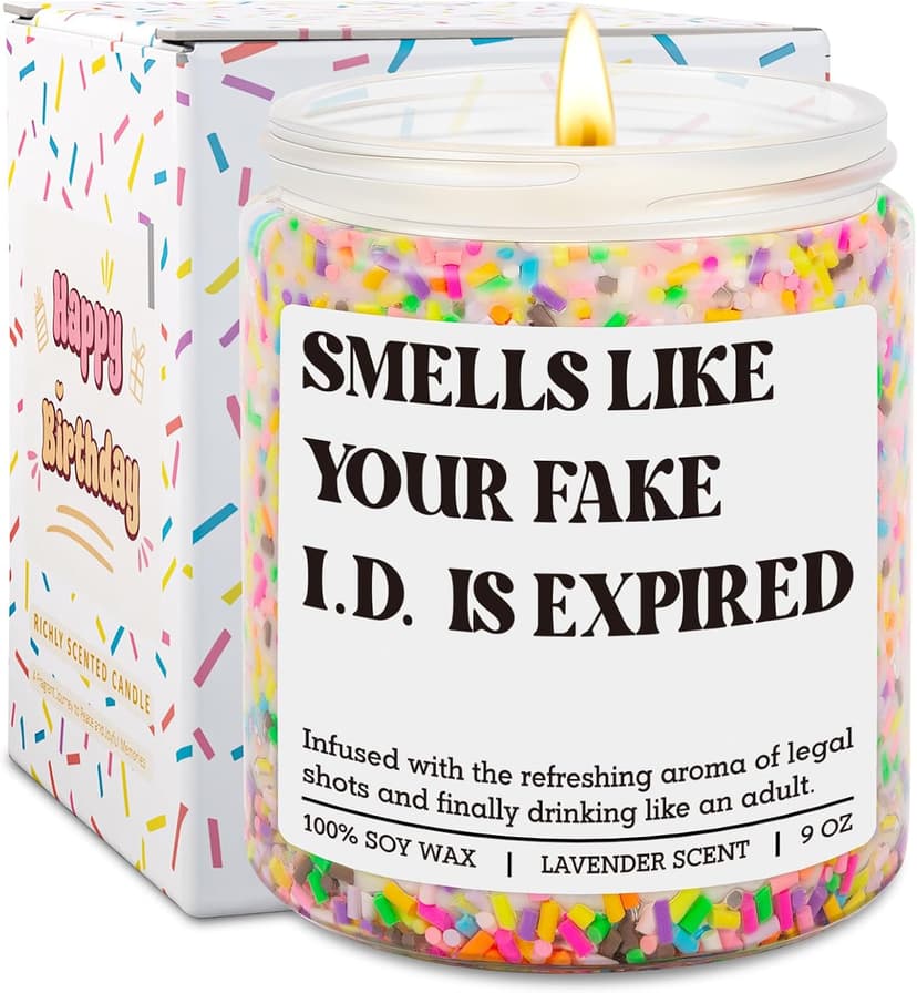 Happy 21 Year Old Birthday Gifts, Cool 21st Birthday Candle for Girls, Boys, Funny Turning 21 Ideas for Friend, Daughter, Men GSPY Candle, 21st Birthday Gifts for Women, Female, 21 Year Old, Her, Him B0FPLWDWQ3