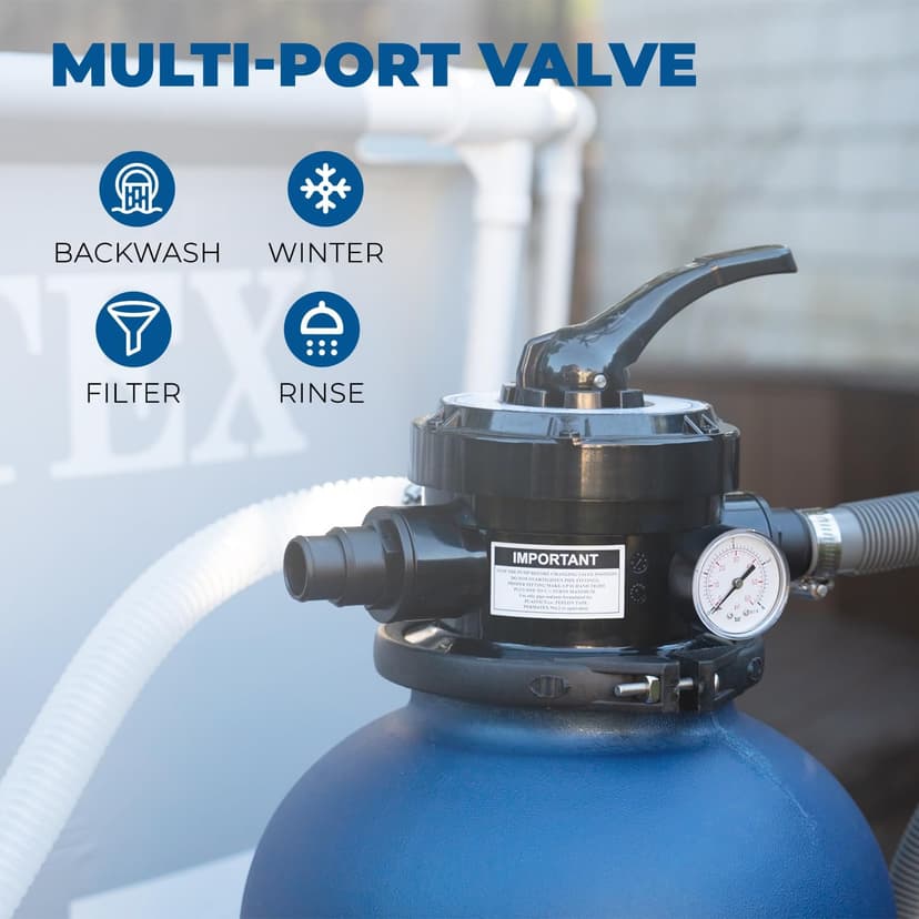 XtremepowerUS 13" Sand Filter 3/4HP Pool Pump 2,400 GPH for Above Ground Swimming Pool Set Multi-Port Valve Up To 10,000 Gallons, 1-1/4"NPT