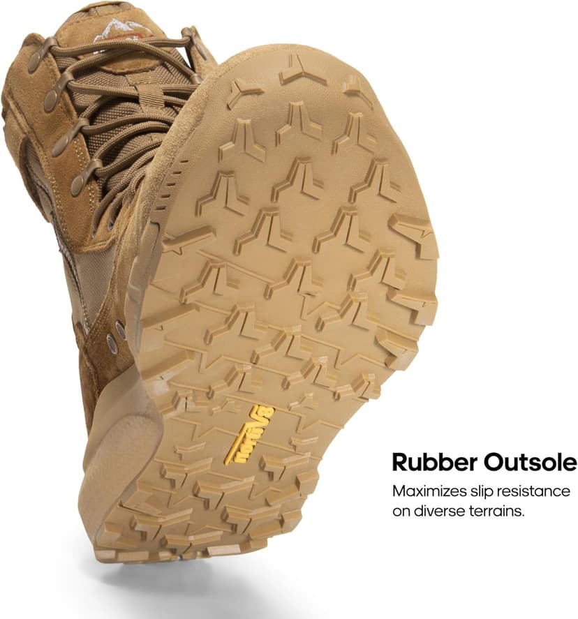 NORTIV 8 Men's Breathable Tactical Military Work Boots Side Zipper Leather Lightweight Hiking Motorcycle Combat Boots 8 Inches Peakforce