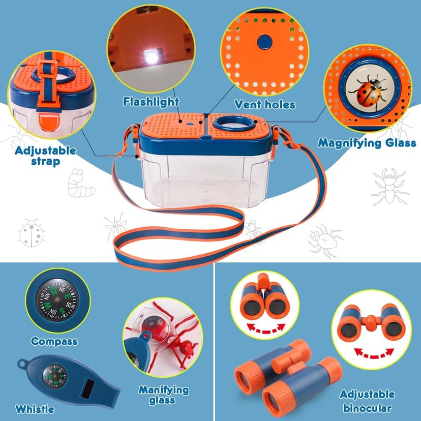 Pop-up tent, campfire, lantern, binoculars and camping gear for realistic pretend adventures indoors or outdoors Meland Camping Play Set for Child 3-6, Pretend Adventure Toy Gift B094XXBT8Z