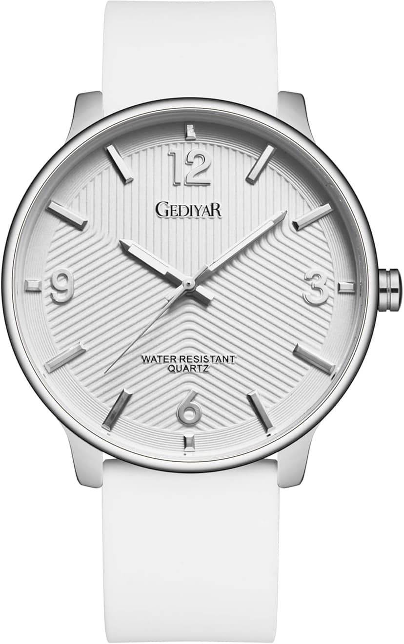GEDIYAR Men's Fashion Minimalist Wrist Watch Waterproof Watches Simple Ultra Thin Analog Quartz Silicone Watch for Men
