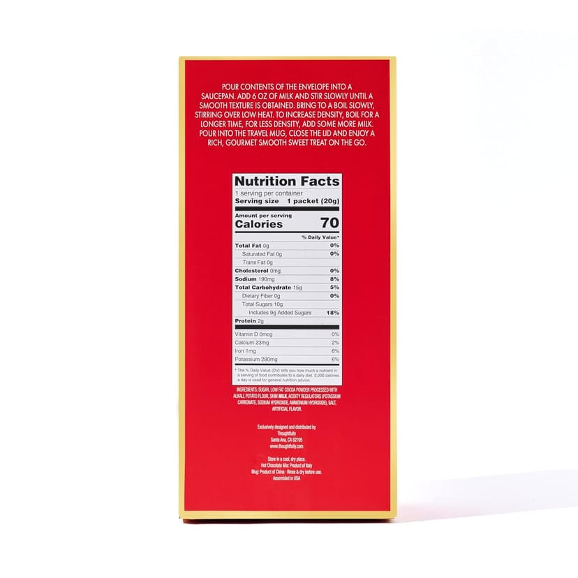 Travel Mug and Hot Cocoa Set, Includes Lindt Gourmet Hot Chocolate Mix and Ceramic Travel Tumbler with Lid in a Giftable Box, Great for Christmas