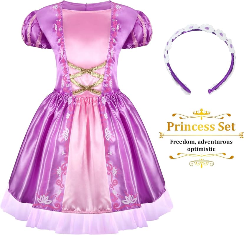 LIMIROLER Princess Dress Up Clothes for Little Girl Role Play Costume Gift Set Princess Dress Up Toys for Toddler Girls B0DF2V6NHW