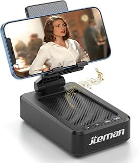 Cell Phone Stand with Wireless Bluetooth Speaker and Anti-Slip Base HD Surround Sound Perfect for Home and Outdoors with Bluetooth Speaker for Desk Compatible with iPhone/ipad/Samsung Galaxy