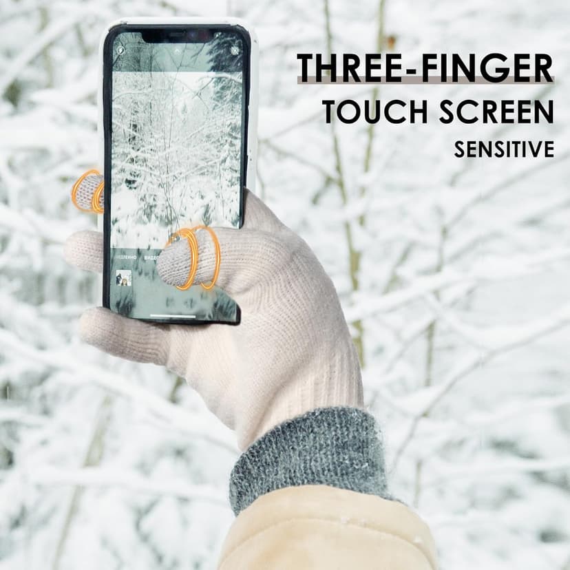 Achiou Women Winter Gloves, Touch Screen Texting Gloves, Elastic Soft Warm Knit Lined, One Size