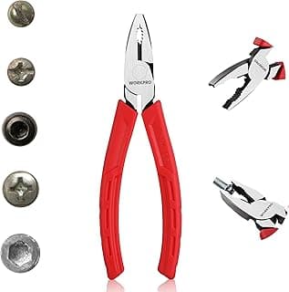 WORKPRO 6.5" Linesman S Screw Extractor Pliers(Combination Pliers) with Unique Non-slip Jaws, Stripped Screw Remover Tool, Lineman Plier for Quickly Removal of Damaged or Rusted Fasteners
