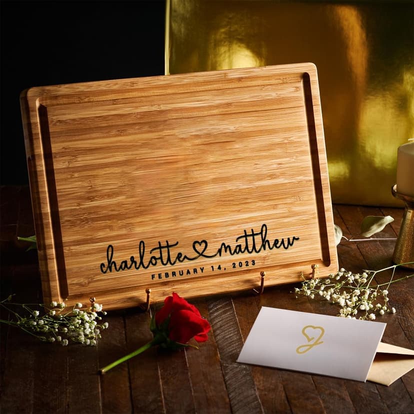 Personalized Wood Engraved Cutting Board - Valentines Day Gifts for Her - Unique Present for Wedding, Anniversary, Housewarming, Birthday, Holiday, or Romantic Gift Idea for Friends, Family, Mom, Dad