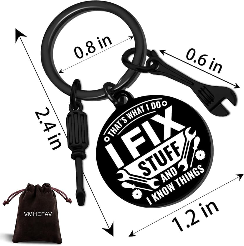 Cool Mechanic Gifts for Men Unique Maintenance Man Gifts for Him Handyman Construction Worker Carpenter Machinist Dad Keychain Thoughtful Christmas Birthday Fathers Day Presents