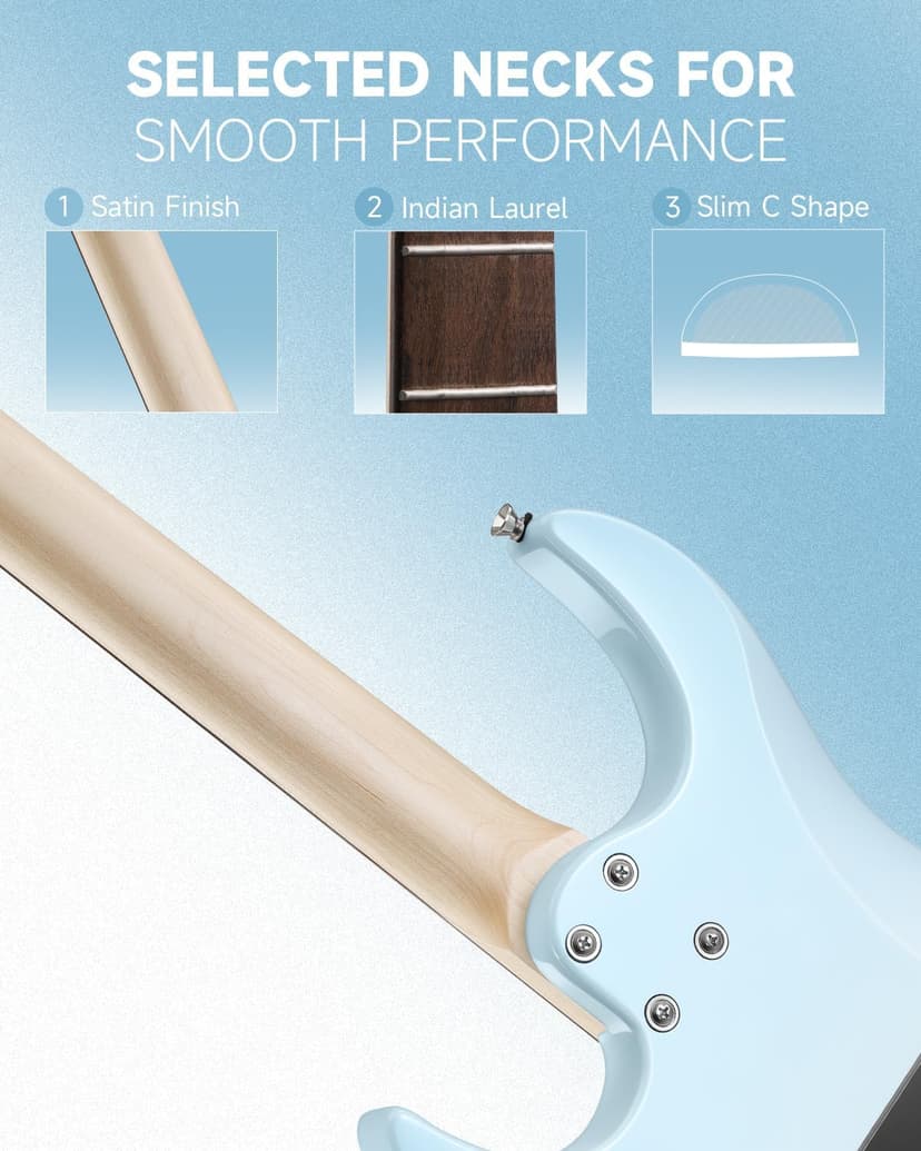 Donner DMT-66 39 Inch Full Size Electric Guitar for Beginner, Starter Electric Guitar Kit with Bag, Gradient Blue