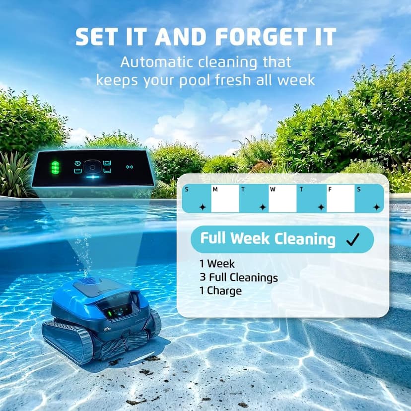 Dolphin Nautilus EON 100 Cordless Robotic Pool Cleaner Ideal for Pools up to 50 FT – Wi-Fi Connected, Wall & Waterline Scrubbing, Top-Load Filter, Smart Navigation
