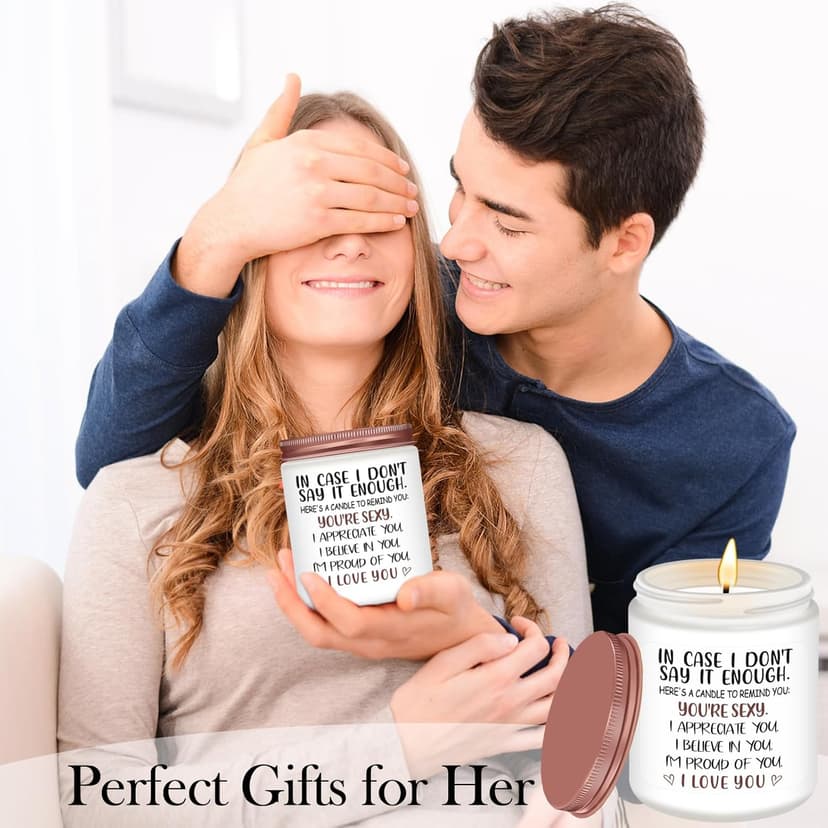 NANOOER Gifts for Her Girlfriend, Anniversary Wedding Birthday Gift for Women Wife, Unique Romantic Gift for Her Lavender Candle, Funny Valentines Anniversary Birthday Gifts for Her,Girlfriend, Wife